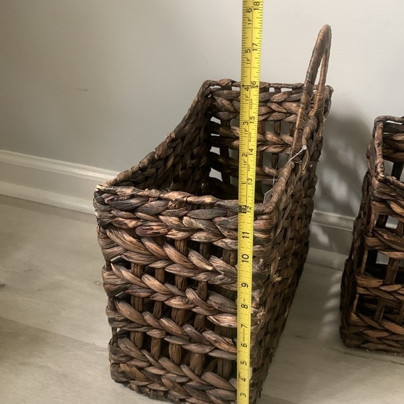 Mikasa set of 2 rattan woven straw hanging basket home decor storage organize - Picture 15 of 16